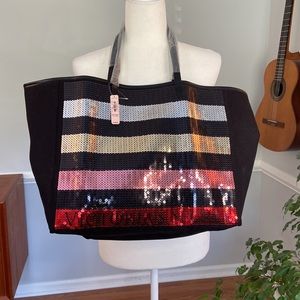NWT Victoria's Secret Large Sequined Tote Bag